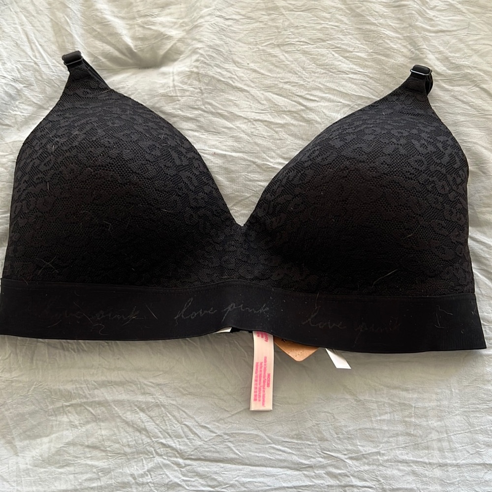Pink black bra 36c